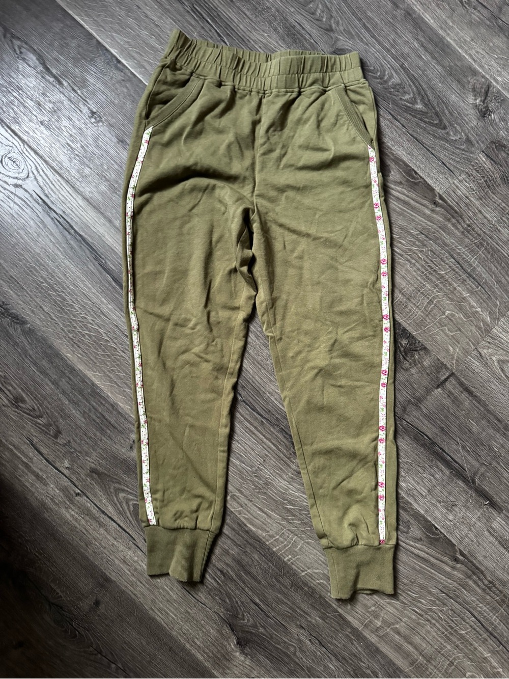 Matilda Jane Olive Green Joggers with Floral Trim